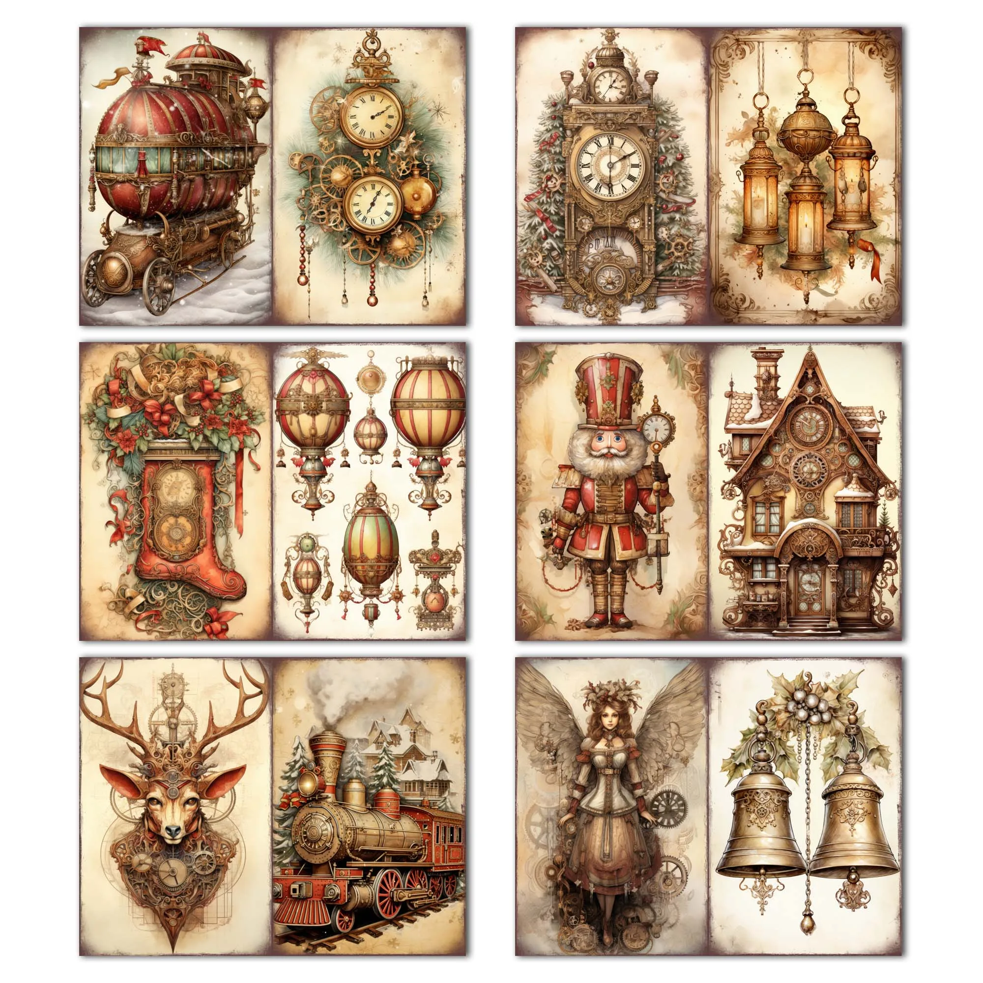 Stickers Scrapbooking Supplies Scrapbooking Paper 54pieces Vintage Mechanical Animal DIY Writable Background Paperpads With Sticker Arts Crafts Scrapbooking