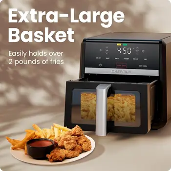 9 Qt 7-in-1 Air Fryer with Viewing Window | Fast Cooking at 450°F for Crispy Results 6