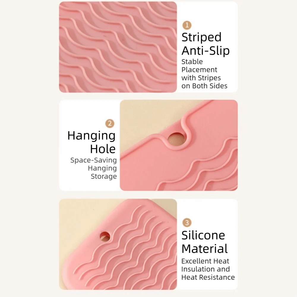 Anti-Slip Curling Iron Insulation Mat Anti-Heat High Temperature Resistance Silicone Heat Resistant Mat Multifunctional