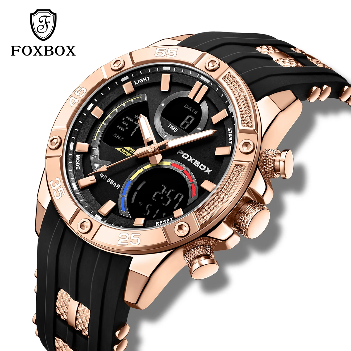 

LIGE New outdoor Sport Watches 5Bar Waterproof Male Clock Digital LED Display Quartz Analog Stopwatch Fashion Clock Men Watches