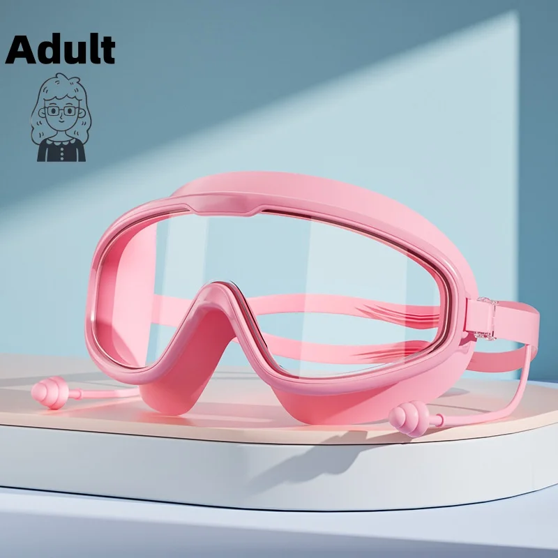 Swimming Goggles HD Waterproof Anti Fog Large Frame for Adult Child Diving Swimming