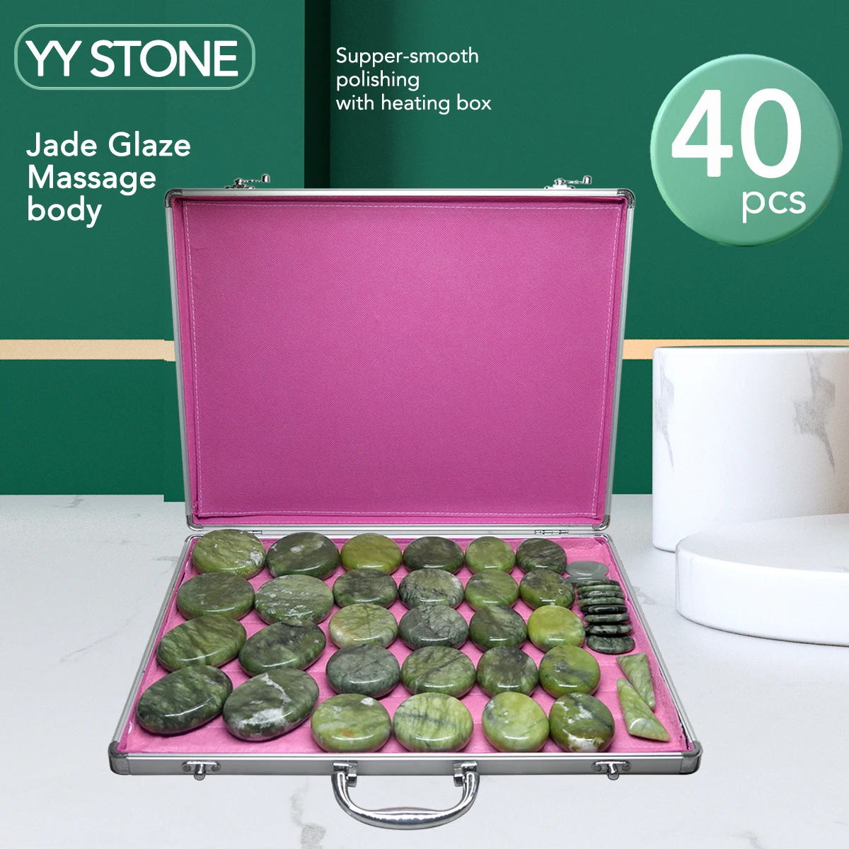 Tontin Hot Stone Massage Set Riscaldatore Box Alleviare Lo Stress Mal Di Schiena Assistenza Sanitaria Digitopressione Lava Pietre Di Basalto Per L'Ass