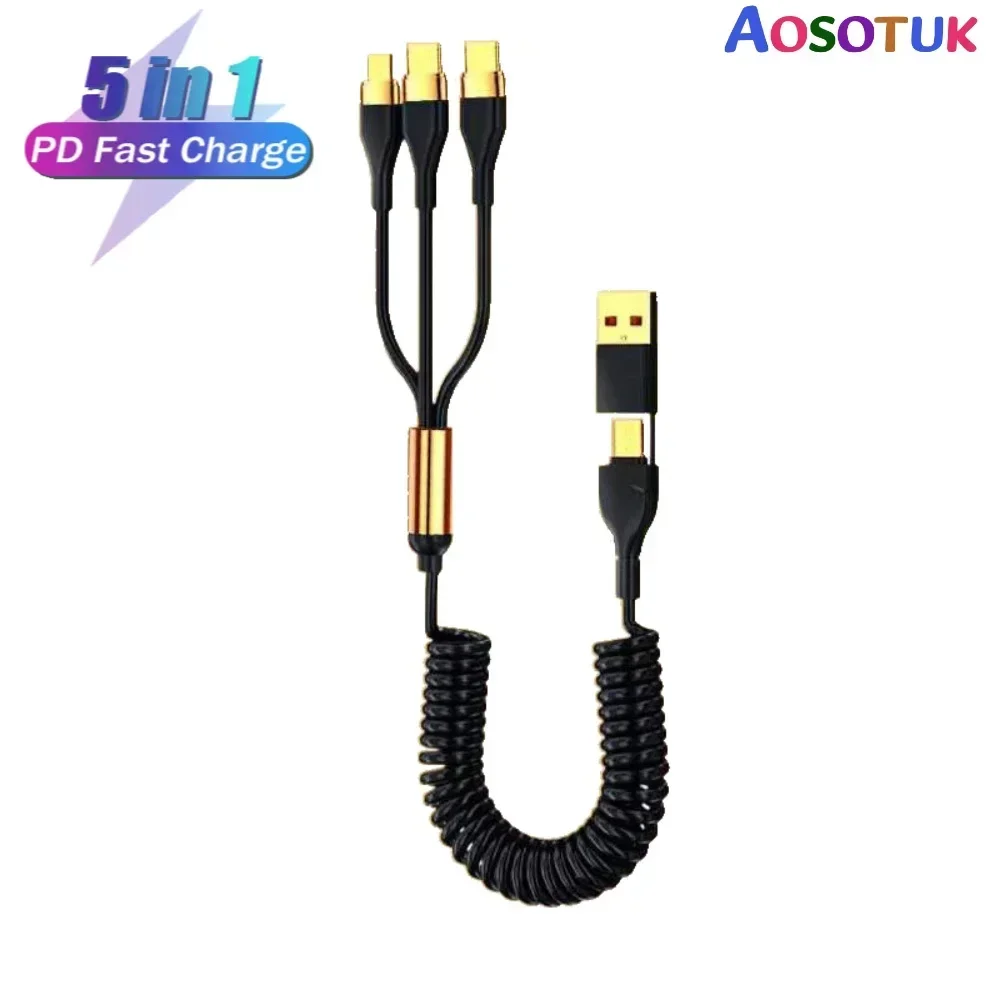 

5 в 1 3 в 1 USB Type C кабель для iPhone 13 12 11 Pro Max XS 3 в 1 зарядный кабель 2 в 1 Micro USB кабель для Huawei Samsung Xiaomi