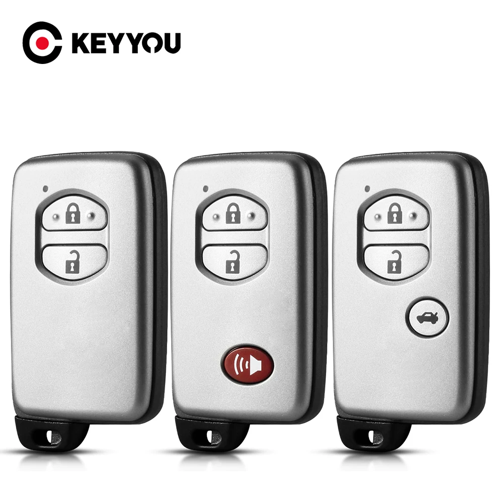 

KEYYOU Replacement Remote 2/3 Button Car Smart Key Case For Toyota Camry Key Cover FOB Shell Blank With Blade