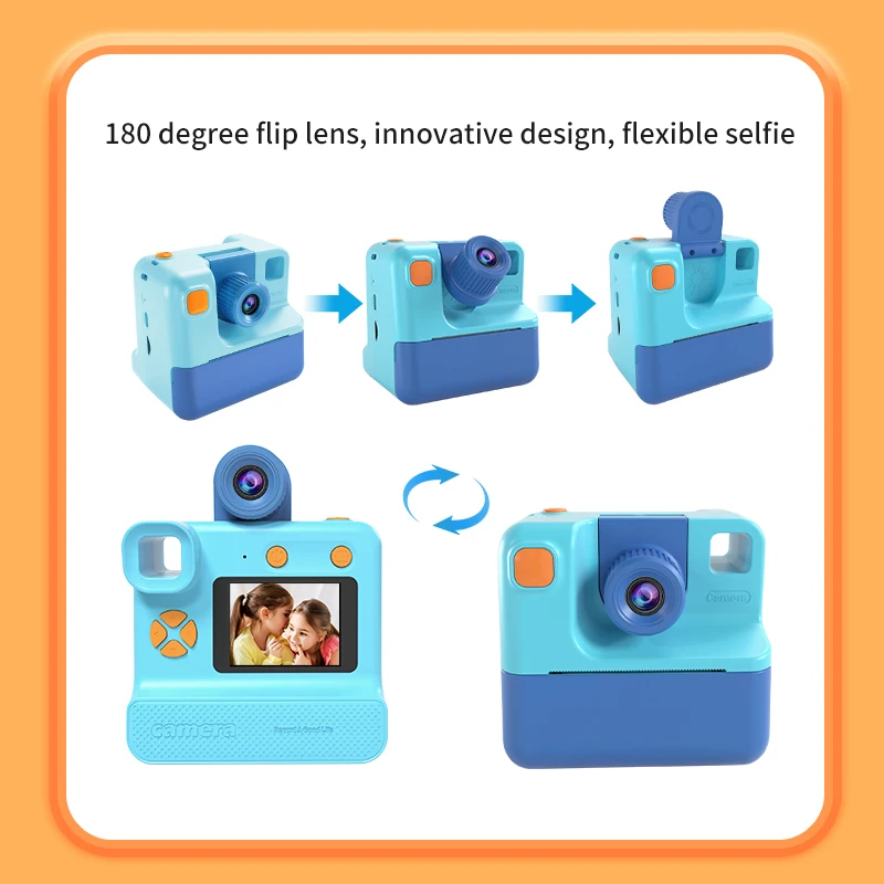 Kids Instant Camera Printing Photo Digital Camera Toy for 3-14 Year Old 1080P Children Cameras Toddlers Boys Girls Birthday Gift