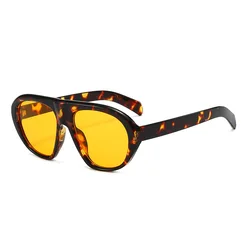 Chic Large - Frame Aviator Sunglasses for Unisex Style and Expression (Yellow)
