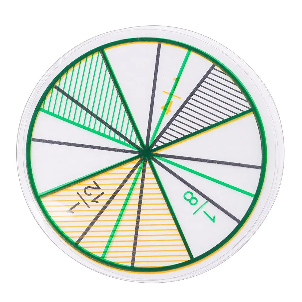 12Pcs Kids Mathematics Fraction Teaching Tool Plastic Protable Children Math Fraction Learning Tool Education Toys Gift