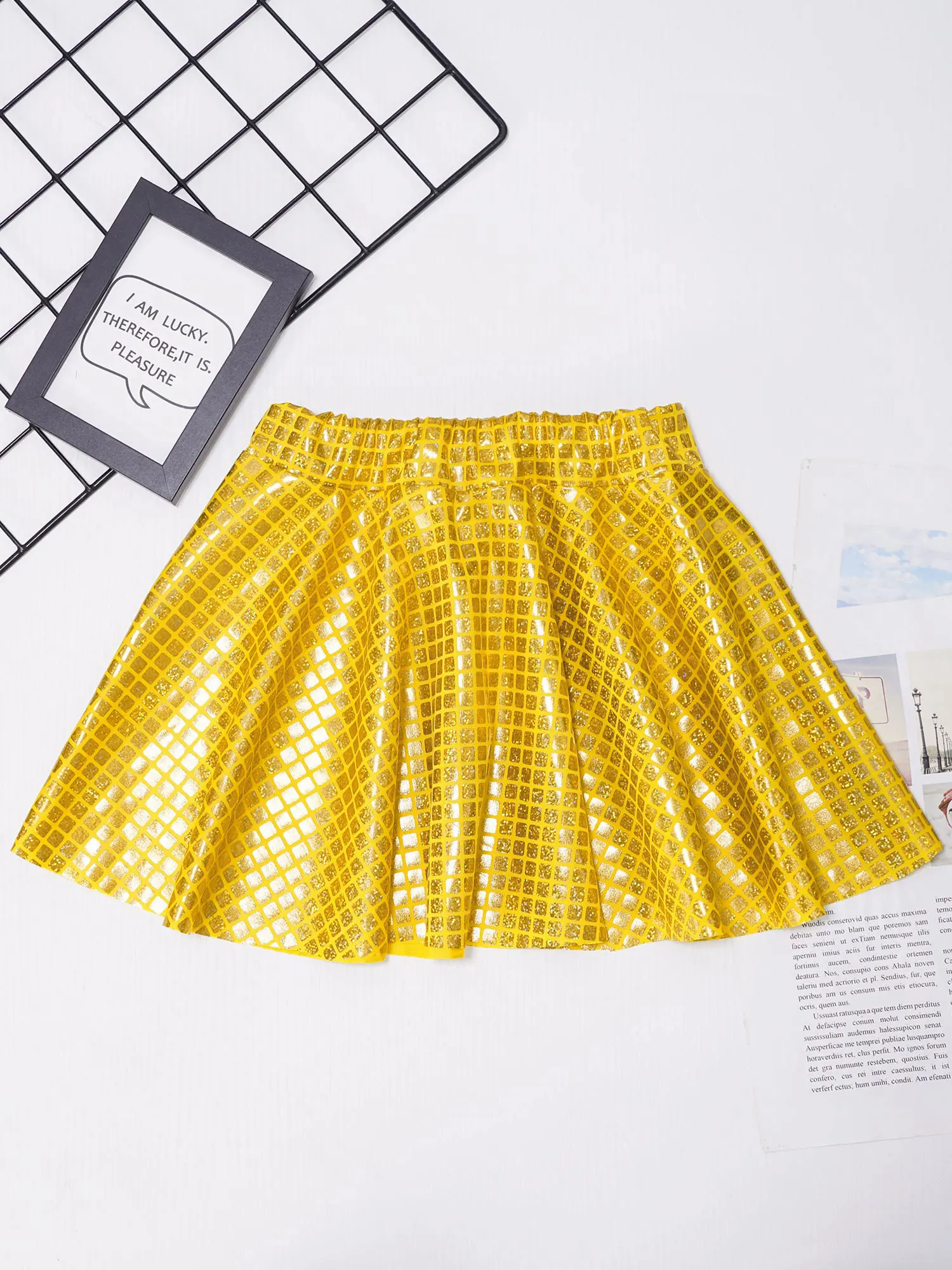 Womens Dancing Skirt Jazz Hip Hop Dancewear Shiny Plaid Sequins Ruffled Skirts for Cheerleading Dance Performance Carnival 4