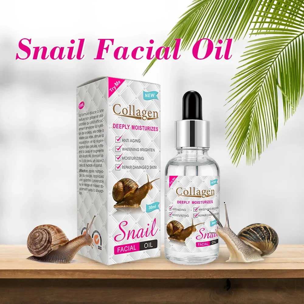 Snail Collagen Face Essential Oil Anti Aging Whitening Moisturizing Face Serum Liquid Facial Massage Cream Skin Care Cosmetics