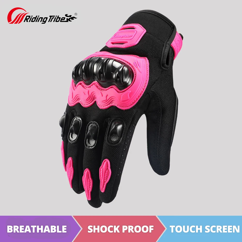 CHCYCLE Motorcycle Gloves For Women Touch Screen Summer Motorbike Dirt Bike Full Finger Gloves Red M - View #13