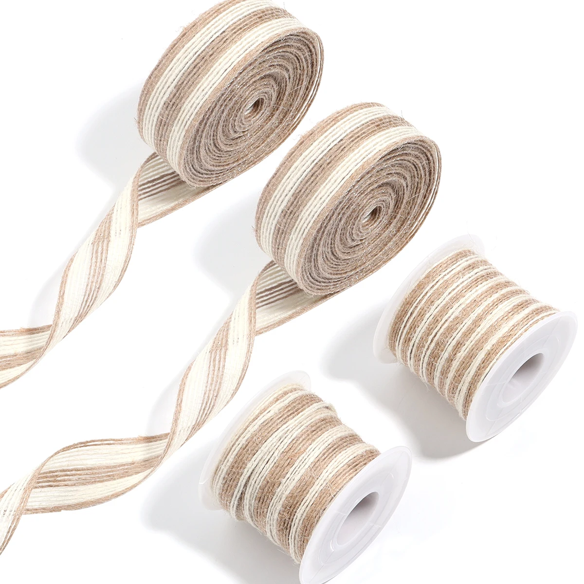 GreatRise 4 cm x 5 m, nastro di iuta vintage, nastro di lino, nastro decorativo in tessuto per Natale, matrimonio, compleanni, regali per casa, feste, colore rosso