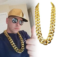 Grand Collier Épais en Acrylique pour Homme, Bijoux Hip Hop en Or, Style Punk, Lien en Plastique 2