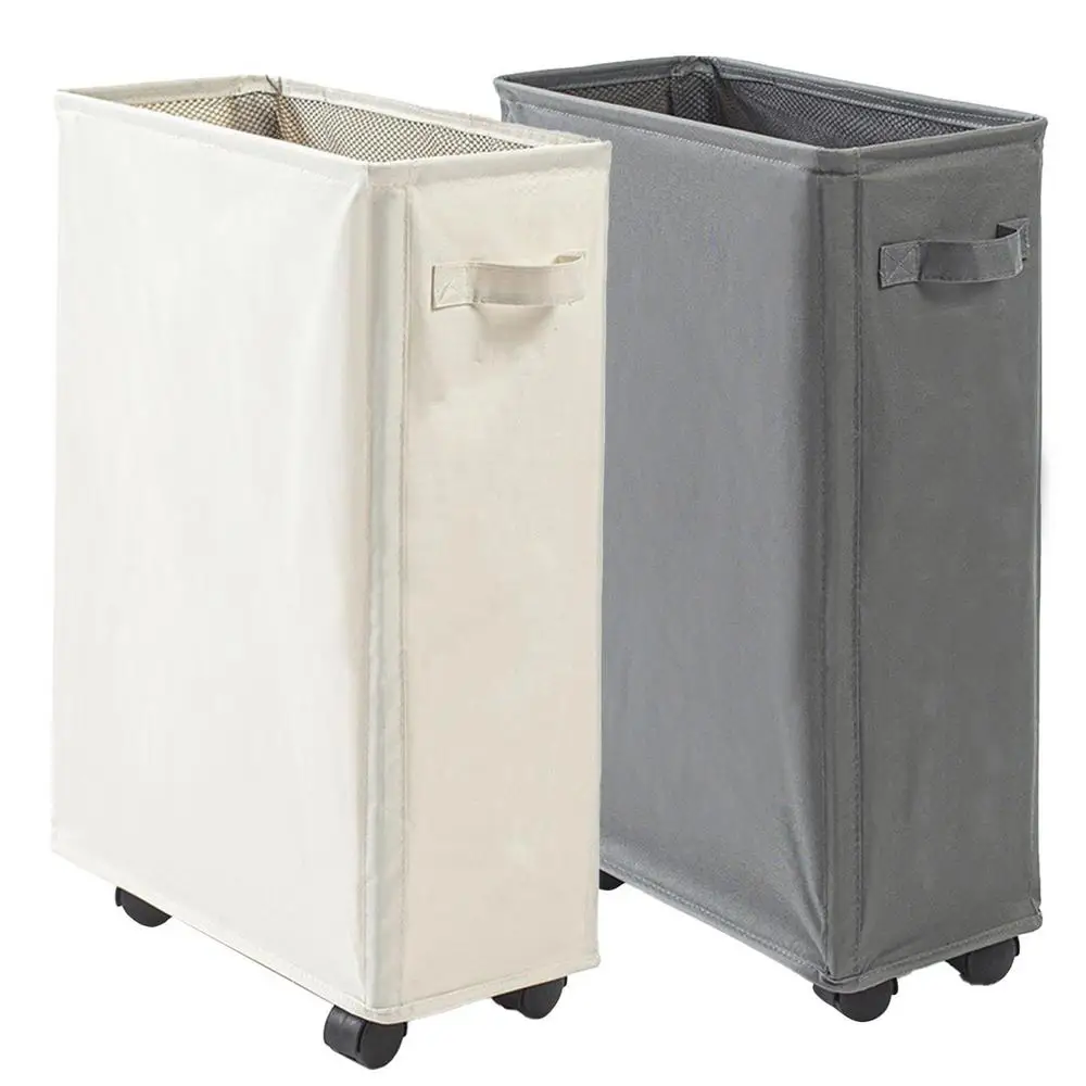 Description Picture 6 of itemCollapsible Laundry Baskets Large Slim Folding Hamper Freestanding Narrow Corner Bin With Handle Home Storage