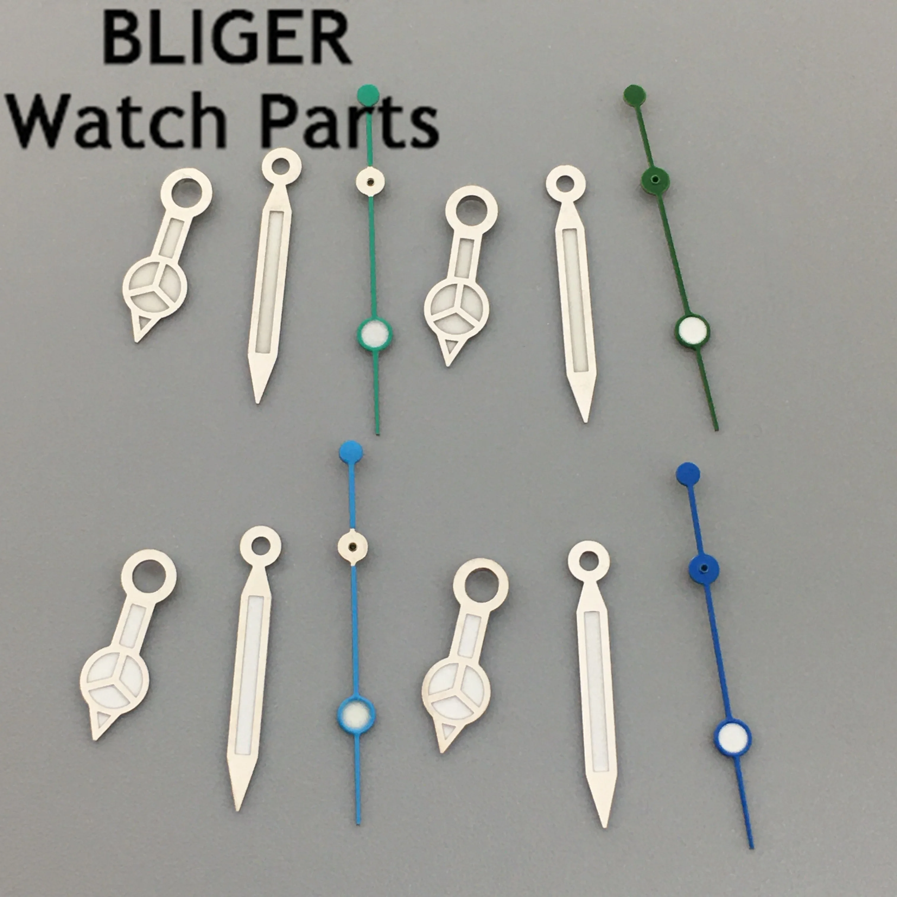 

BLIGER silver green blue watch hands luminous fit NH35 NH36 ETA 2824 2836 Miyota 8205 8215 821A Mingzhu 2813 3804 movement