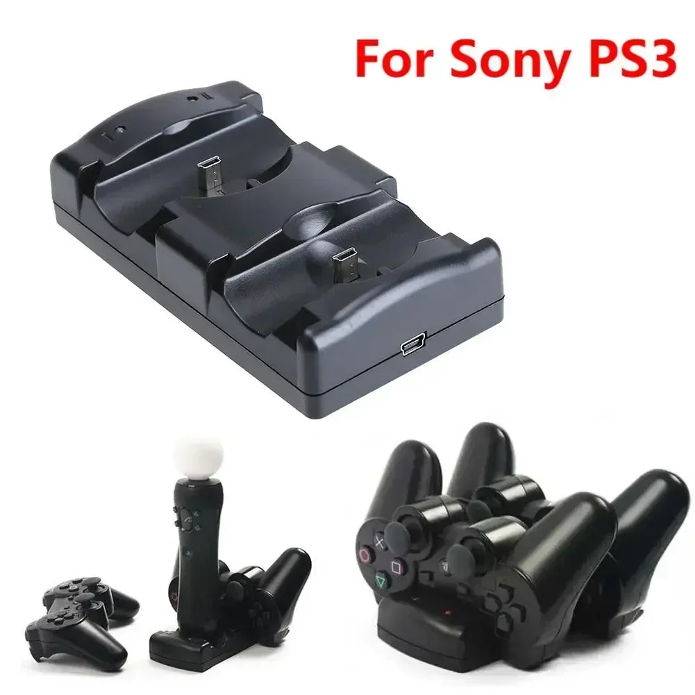 Charger Station Vertical Dual Charger Dock USB Fast Charging for PS3/PS3 Move Controller Sony Playstation 3 Gamepad