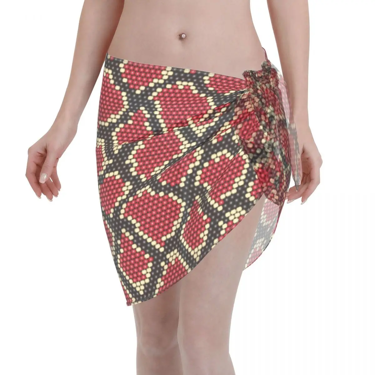 

Sexy Women Chiffon Swimwear Pareo Snake Skin Retor Cover Up Wrap Kaftan Sarong Skirts New Beachwear Swimsuits Bikini Cover Ups