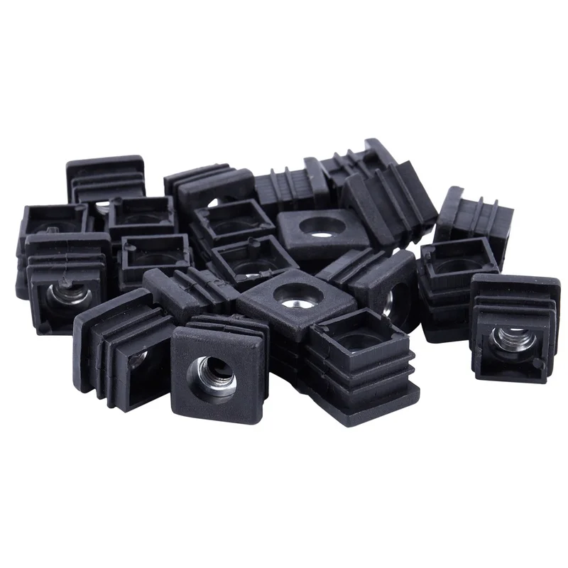 Rubber Caps Silicone Rubber Caps 4pcs M8 Plastic Furniture Leg Pipe Hole Plugs with Nut Black Blanking End Cover Chair Leg Caps Protector Furniture Accessories
