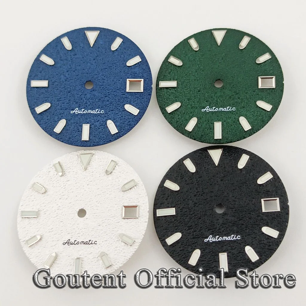 Watch Dial Accessories Watch Face Accessories Goutent 29mm Blue Greeb Black Sterile Green Luminous Fit NH35 NH36 Movement