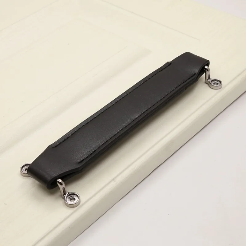 Elegant Soft Leather Handle with Screw - Durable PU Classic Stool and Cabinet Pull