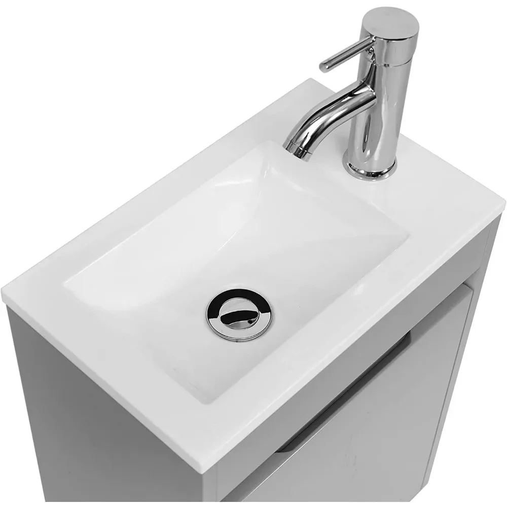 Small Bathroom Vanity Wall Mounted,Small Bathroom Vanity with Ceramic Sink,Bathroom Vanity and Sink Combo 4