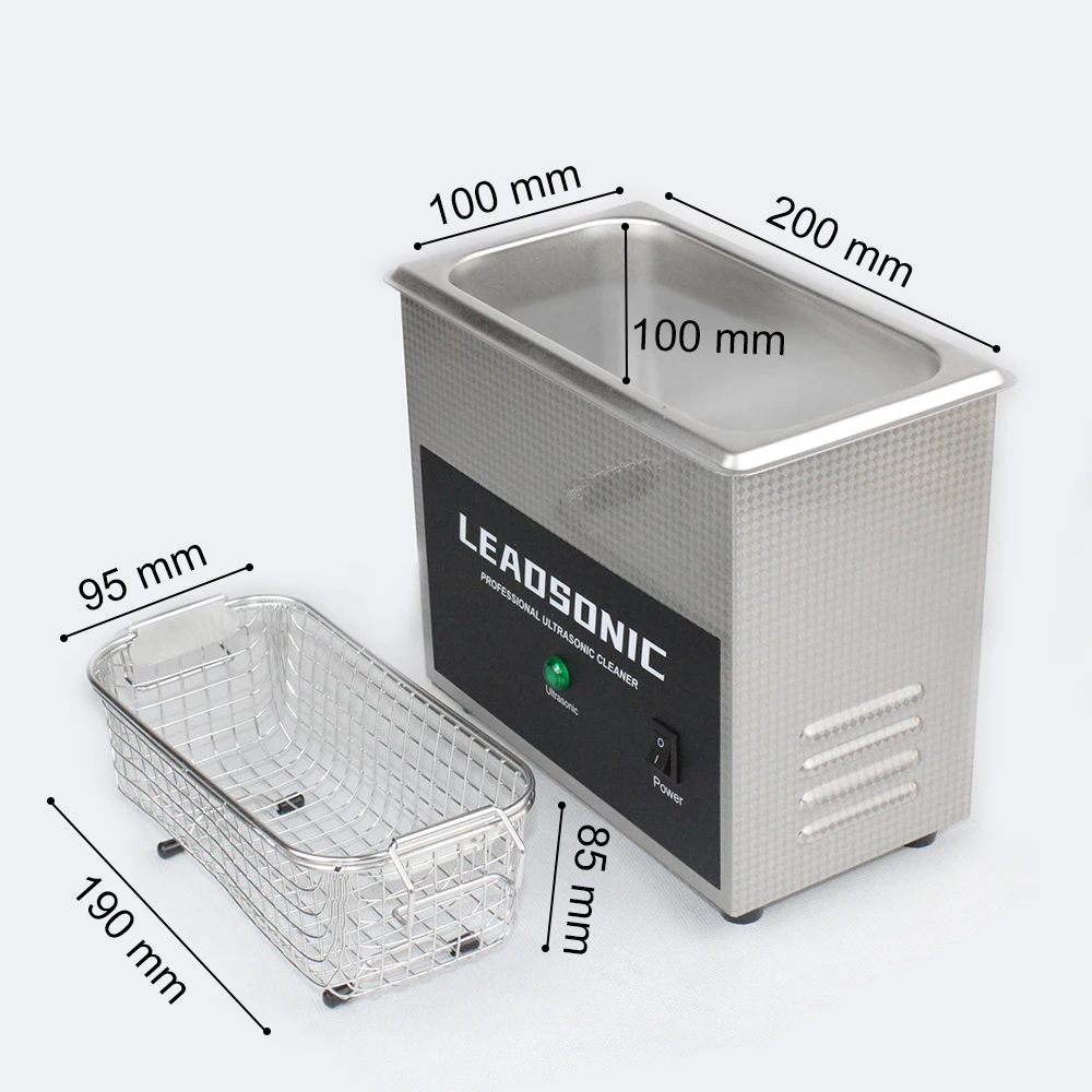 Ultrasonic Extractor 2L 60W Stainless Tank Remove Rust Oil Fuel Nozzle Jewelry