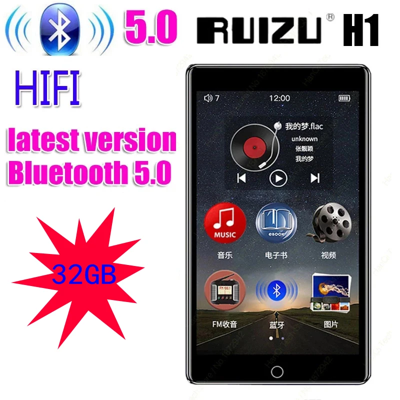 RUIZU-H1-Full-Touch-4in-Screen-bluetooth-MP3-Player-32GB-Music-Player ...