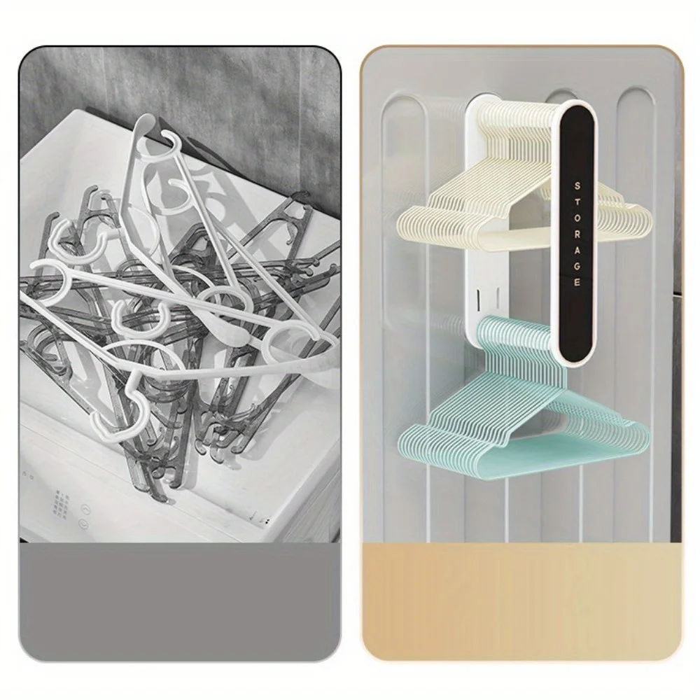 Retractable Non-perforated Wall-mounted Coat Rack Storage Rack Bathroom Organising Rack Coat Rack Balcony Coat Rack Storage God 2
