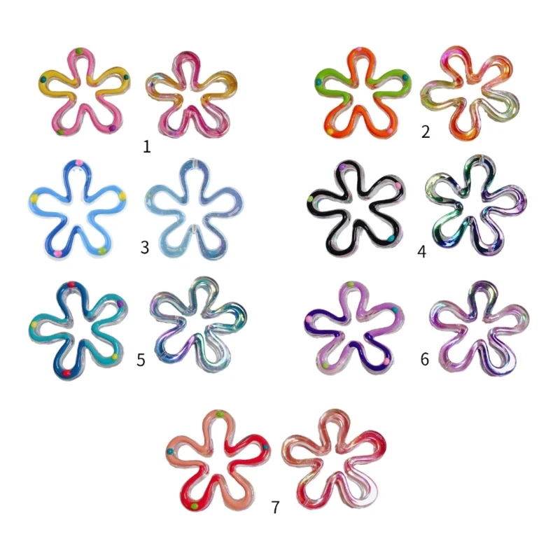 

Acrylic Hollow Flower Charm Pendant Five Flowers for DIY Earring Necklaces Bracelet Jewelry Making Findings Crafts