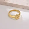 92243-a6bd14.jpg Bague Pinky, bague chevalière, bague pour hommes et femmes, bagues chevalières florales en acier inoxydable, bague céleste étoile du nord CZ