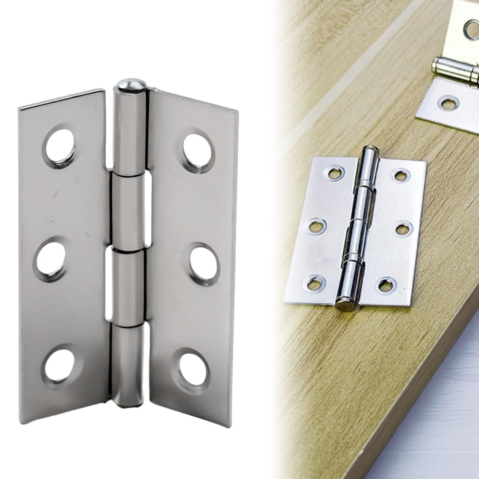 

10pcs 304 Stainless Steel Door Hinges 3 Holes Cabinet Hinge Connector Wooden Door Window Flat Hinges Furniture Hardware