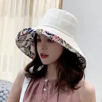 2023 Women's Hat Bucket hat Panamanian Women  Four Seasons Fisherman Hat Big Brim Hat Double-Sided Fisherman Hat Sun Visor C - Image 4