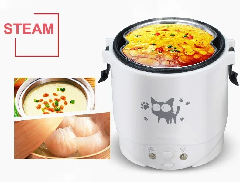 Description Picture 3 of item1L Electric Mini Rice Cooker MultiCookers Portable Rice Cooker Used In House 220V Or Car 12V Truck 24V Multicookings