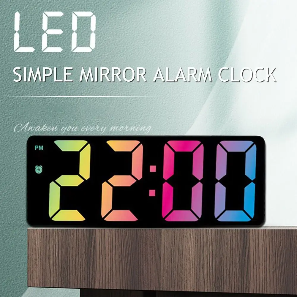 

Bedside Table Temperature Calendar Number Clock Nightlight Large Number LED Digital Alarm Clock Electronic Clock