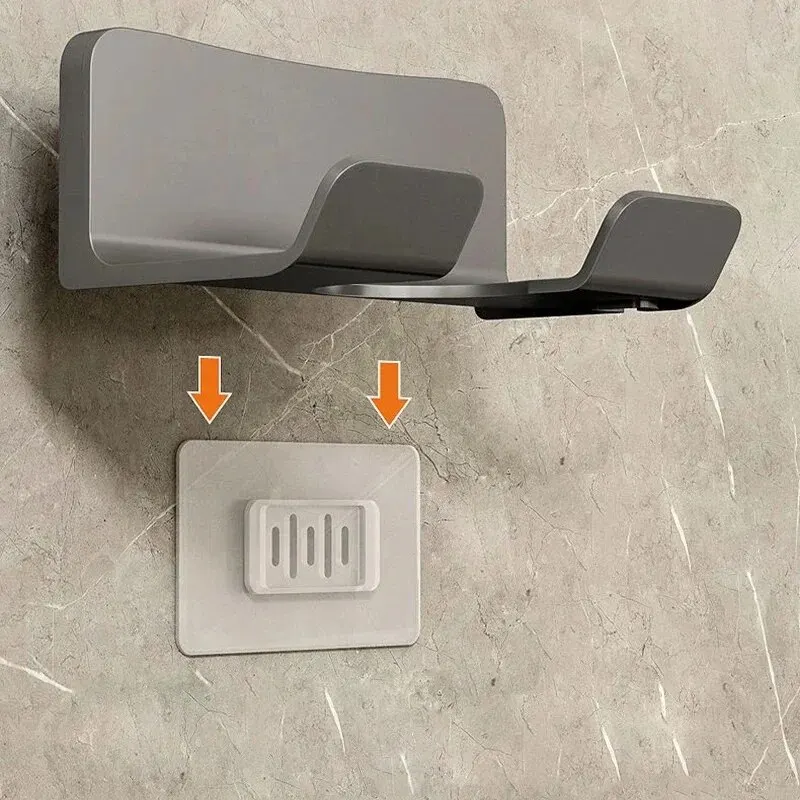 Hair Dryer Rack Wall Mounted Plastic Home Tool Organizer Bathroom