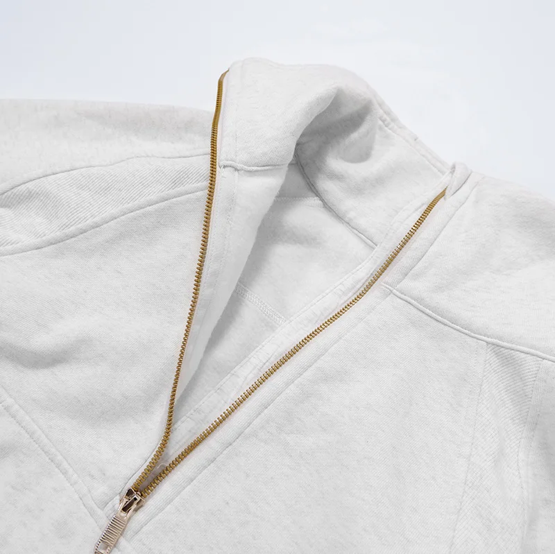 Neuer Verdickter Hochkragen-Pullover für Damen, Sport-Halbreißverschluss-Jacke, Langarm-Laufjacke für Fitness und Yoga – Detail 14