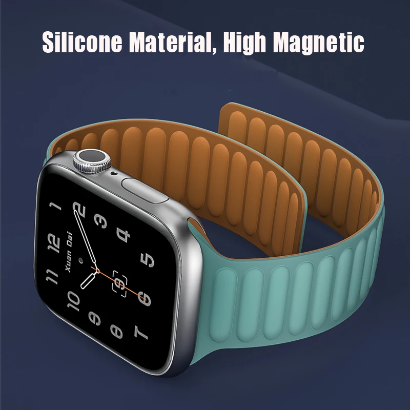 Magnetic for Apple Watch Ultra 49mm Band 45mm 41mm 44mm 40mm 42 38mm Silicone Link Bracelet