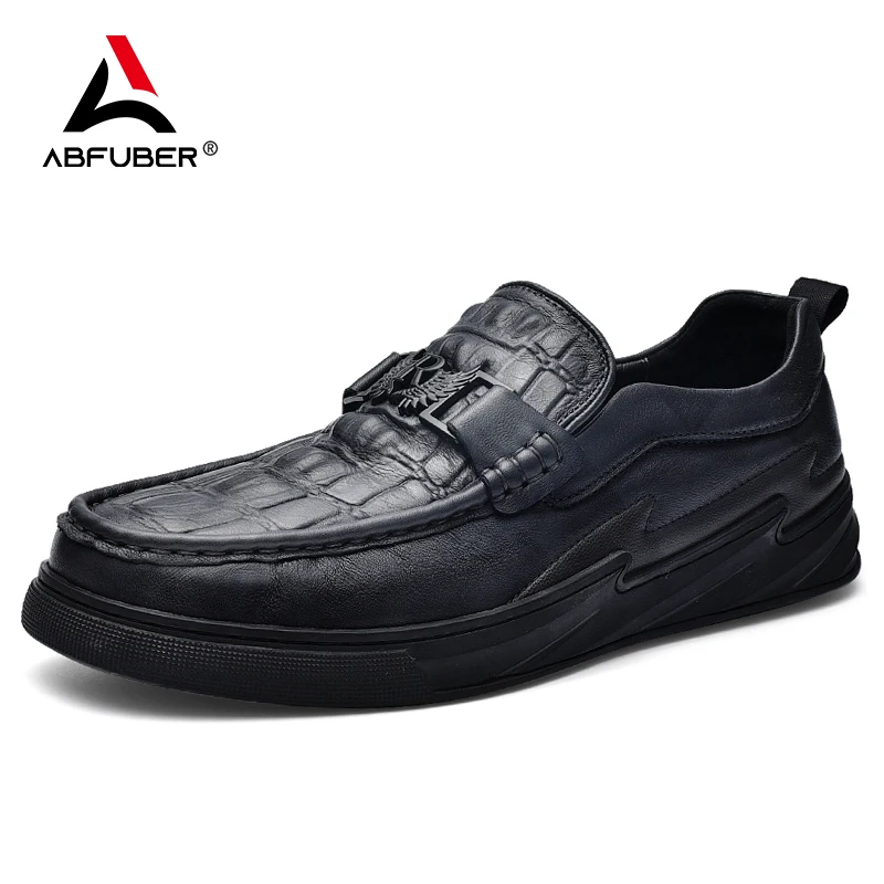

Luxury Business Genuine Leather Shoes Crocodile Pattern Men Dress Shoes Europe Man Oxfords Flat Formal Shoe