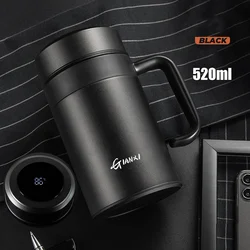 Large-Capacity Stainless Steel Vacuum Insulated Flask - Premium Household Heat Retention Cup - 420-520ml (Intelligent 520ml)