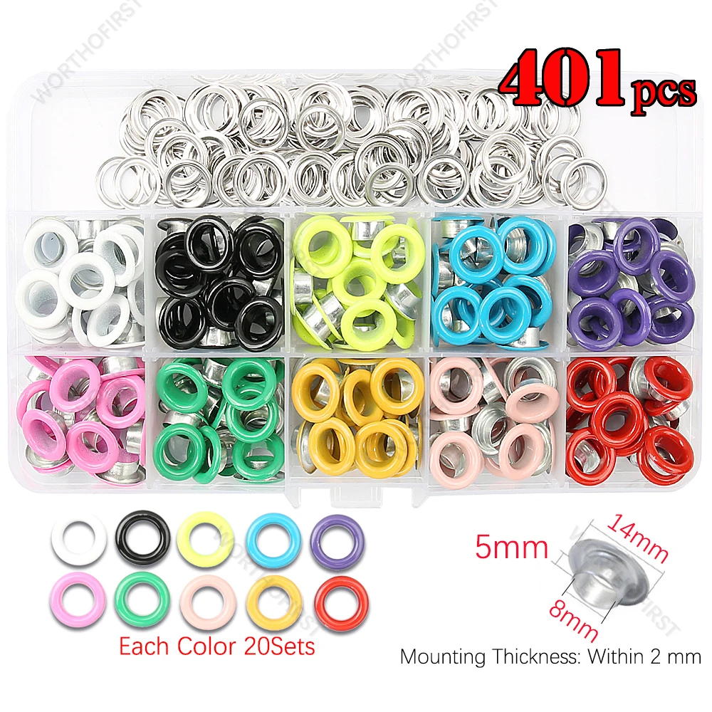 Punching Tool Iron Eyelets Grommet Multifunctional Pliers Kit Round Rings 3-8mm DIY Shoes Belt Scrapbooking Sewing Accessories