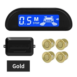 Enhanced Parktronic Car Parking Sensor Kit with LED Backlight Display and Radar Detection System (Gold)