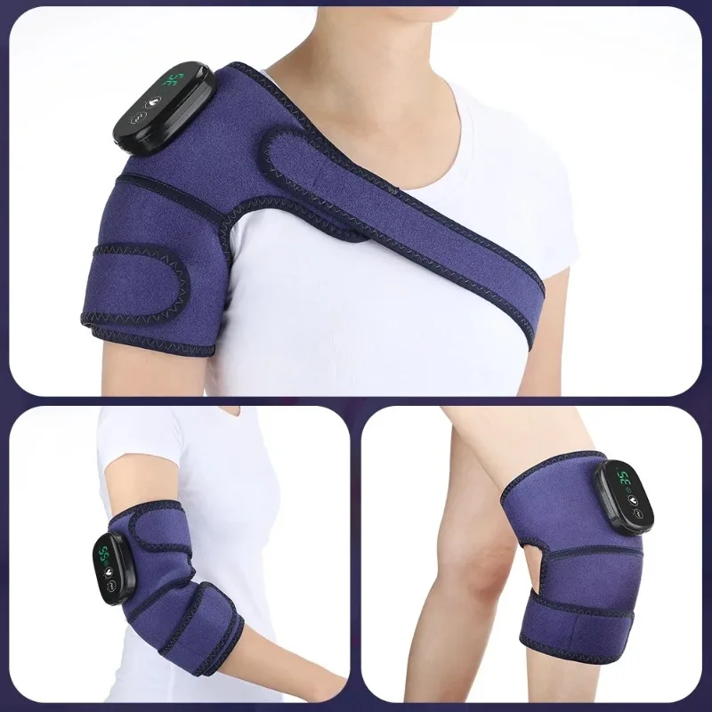 3 in 1 Electric Heating Knee Shoulder Elbow Brace LED Display Vibration Massage Support Belt Strap Joint Brace Care Muscle Relax