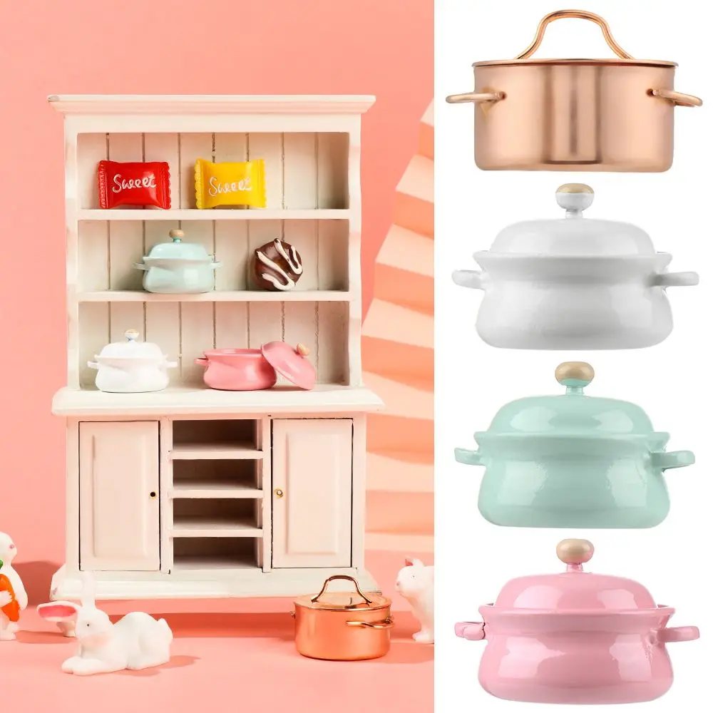 

Кухонная утварь, игрушки для готовки, имитационная модель с крышкой для кастрюли, миниатюрная суповая кастрюля, аксессуары для кукольного домика, мини-посуда