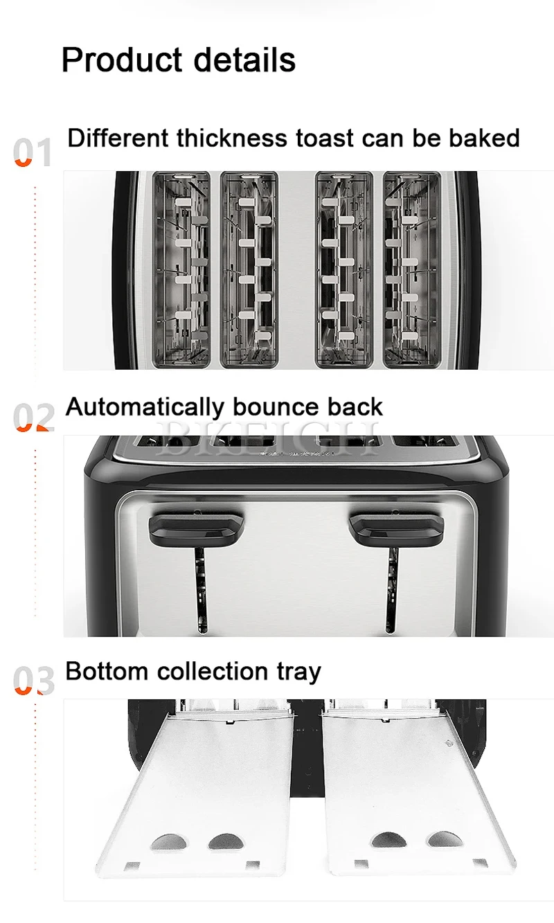 Multi Functional Fully Automatic Toaster Commercial Low Noise Intelligent Bread Baking Oven
