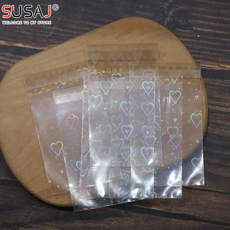 

10/50pc Board Game Card Sleeves Sweet Heart Foil Transparent Laser Clear YGO PKM Photo Kpop Protector Trading Cards Shield Cover