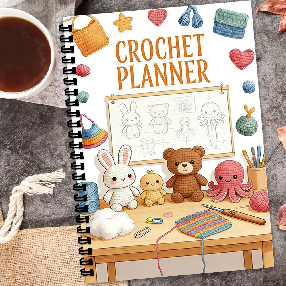 1 Stück Häkel-Planer-Spiralnotizbuch, Plüschtier- und Skizzen-Akzentjournal, für Spielzeughersteller, Muster- und Stich-Tracker, Charming Gu – Detail 7