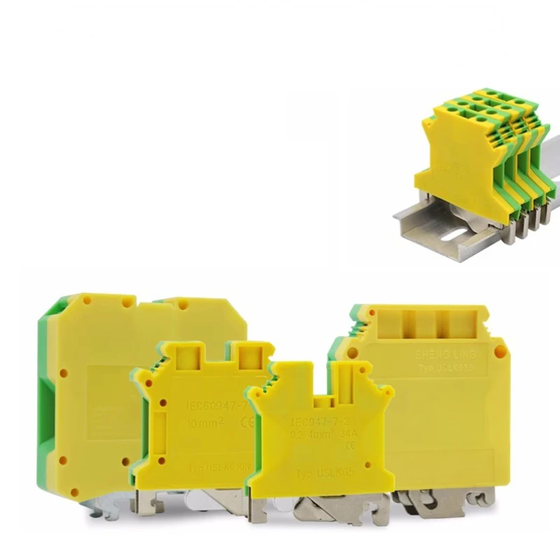USLKG Screw Din Rail Terminal Blocks Ground Earth Universal Class Connector USLKG Wire Conductor 1Pcs din rail terminal block,wire connectors