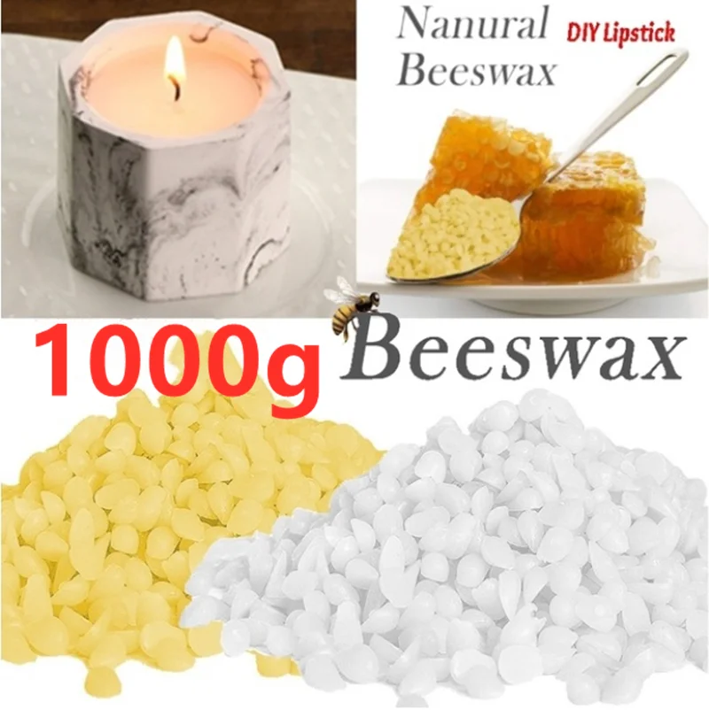 

2024 NEW 1KG Beeswax Particles Natural Raw Materials For Candle Making DIY Handcraft Lipstick Cosmetics Wax Candle Accessories