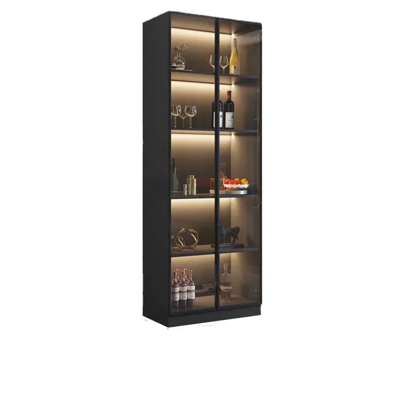 Vitrina de vino vidrio para el hogar estante pared para sala estar casillero lujo ligero Simple