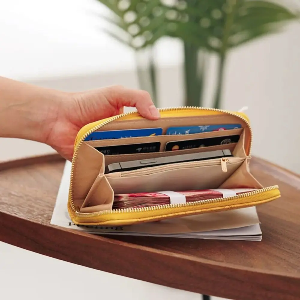 New Long Wallet Large Capacity Phone Bag Fashionable Zipper Wallet Multi Card Handheld Bag Simple