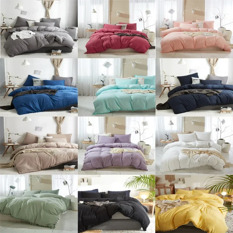 Soft Washed Duvet Cover 3 Pieces Bedding Set 6